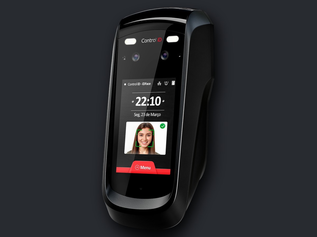Control iD iDFace: terminal de ponto com reconhecimento facial e tela sensível ao toque